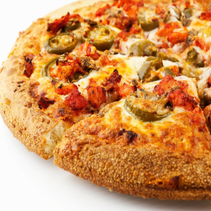 Fresh pepperoni pizza at Departure Bay Pizza